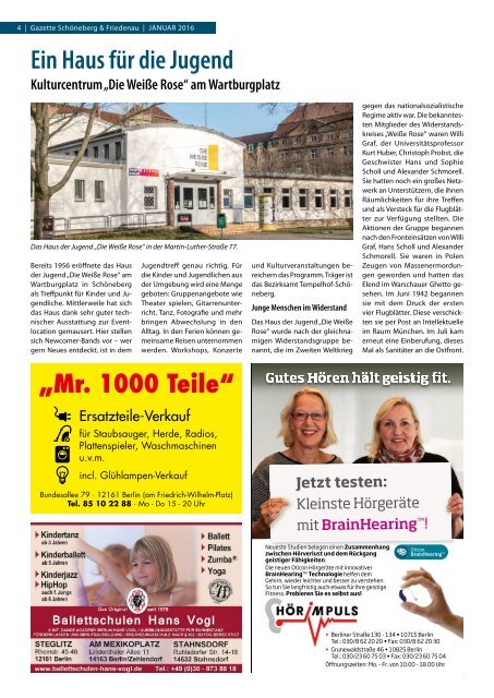 Gazette Schöneberg & Friedenau Januar 2016