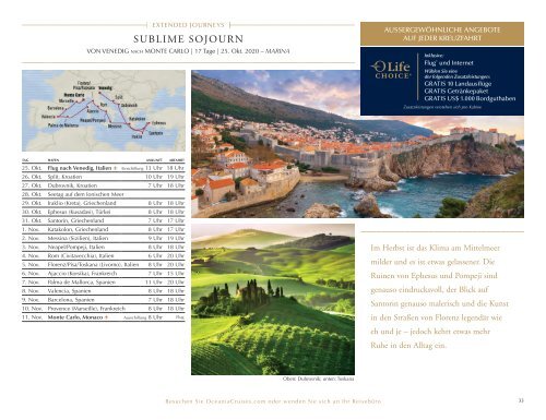 Oceania Cruises Grand Voyages Folder 2020 / 2021