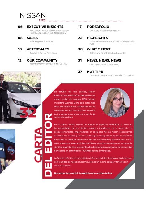 Revista Nissan NIBU Agosto 2019