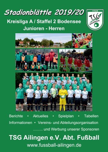 Stadionblättle TSG Ailingen e.V. 2019/2020