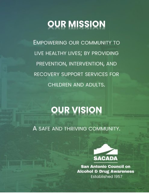 2017-18 SACADA Community Impact Annual Report