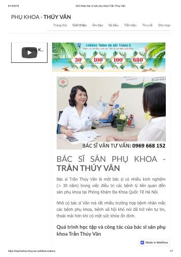 Giới thiệu bác sĩ sản phụ khoa Trần Thúy Vân