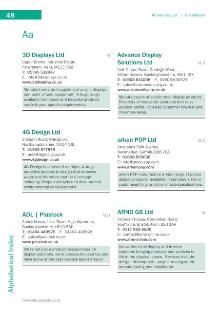 SDEA Retail Display Directory 2019/2020