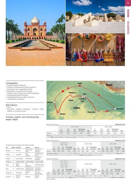 Tischler Reisen - Indischer Subkontinent 2019-20