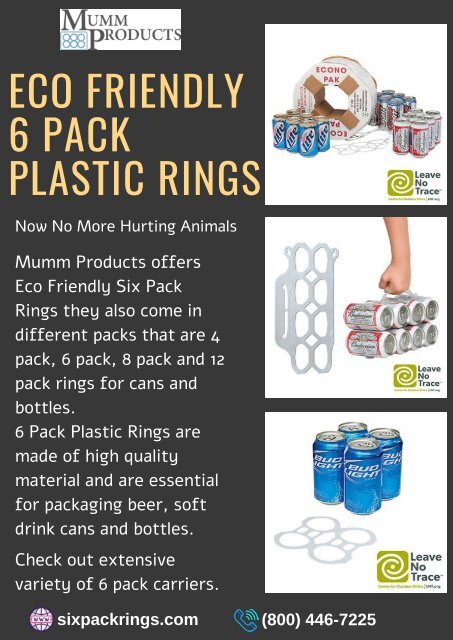 Eco Friendly 6 Pack Plastic Rings