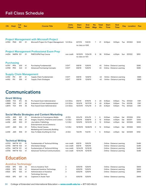 Fall 2019 CSUDH Extended Education Catalog (Interactive)