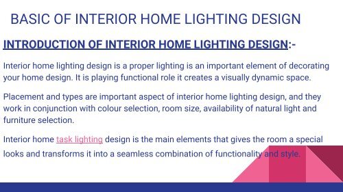 Basic of Interior Home Lighting Design