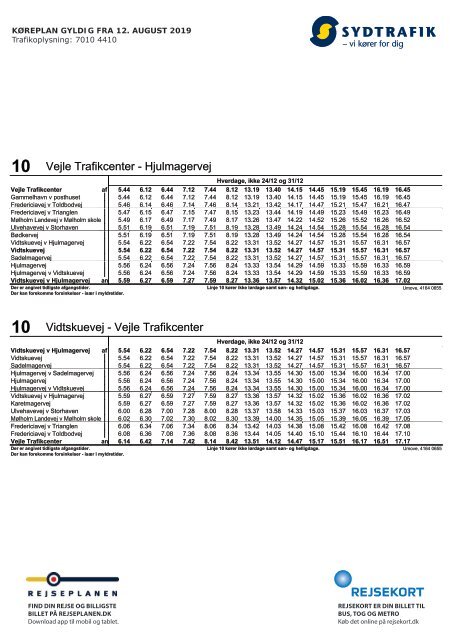 10 Vejle Trafikcenter - Hjulmagervej | Gyldig 12.08.19 | Sydtrafik