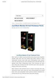 Jual Black Mamba Oil Asli Pembesar Penis - 081333312224