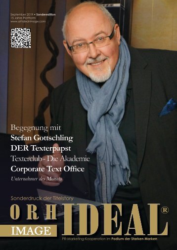 Stefan Gottschling Texterclub Titelstory im Orhideal IMAGE Magazin - September 2019