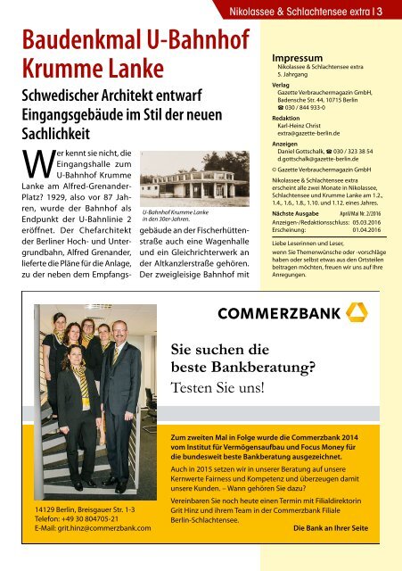 Nikolassee & Schlachtensee Journal Februar/März 2016