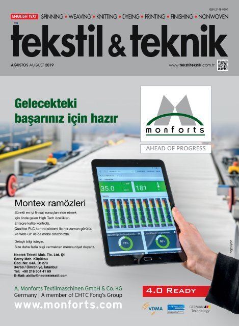 Tekstil Teknik Dergisi Ağustos 2019 Sayısı