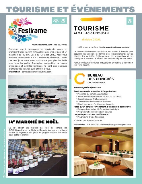 Guide d'activités 2019-2020 | Service des loisirs et de la culture de la Ville d'Alma 