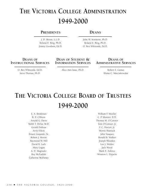 The Victoria College, 1925-2000: A Tradition of Excellence