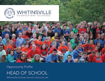 Whitinsville Christian Head of School Oppty Profile