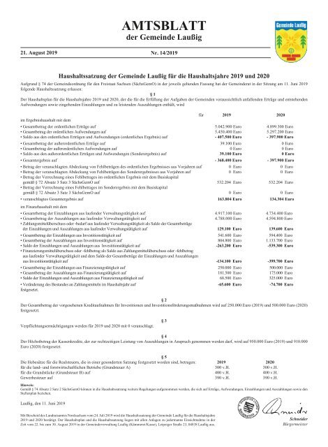 Dübener Wochenspiegel - Ausgabe 16 - Jahrgang 2019