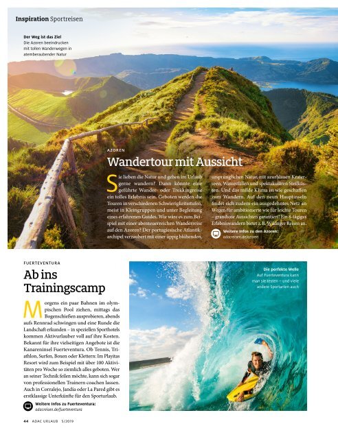 ADAC Urlaub September-Ausgabe 2019 Überregional