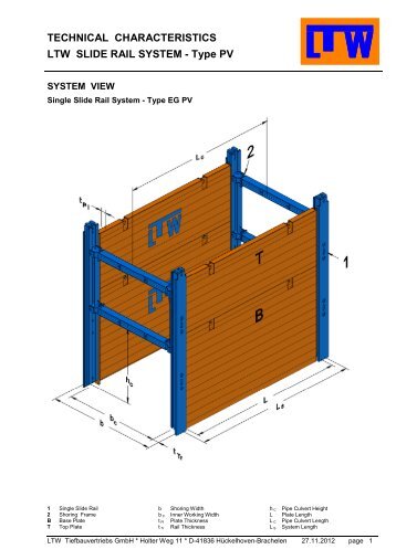 Technische Daten PV-Gleitschienen [E] 2011 - LTW Verbau