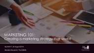 Block71 MARKETING 101 Session 20 August 2019 - Handout