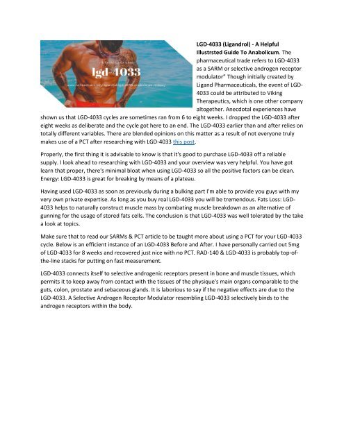 An Useful Guide To LGD-4033 (Ligandrol) Review