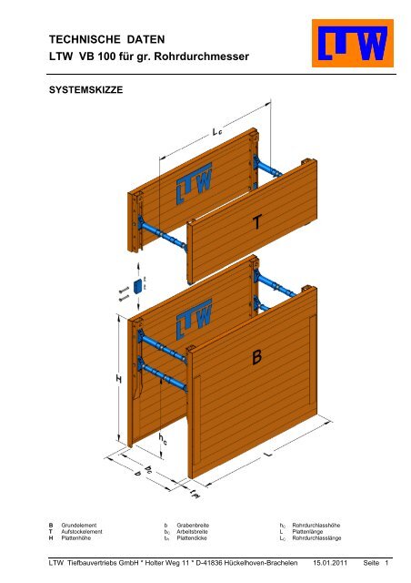 TECHNISCHE DATEN LTW VB 100 für gr ... - LTW Verbau