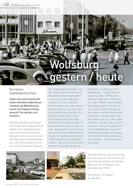 Haus & Grund Wolfsburg und Umgebung e.V. Ausgabe 4/2019 August 2019
