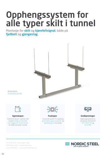 Opphengssystem for alle typer skilt i tunnel - Nordic Steel