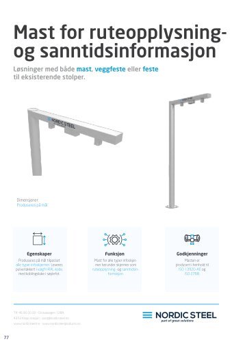 Mast for ruteopplysning- og sanntidsinformasjon