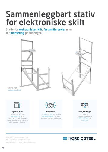 Sammenleggbart stativ for elektroniske skilt