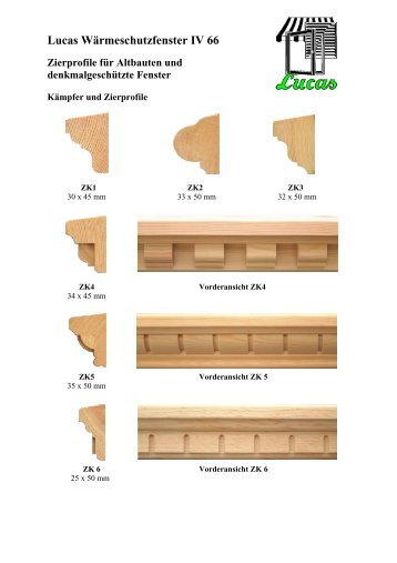 Lucas Wärmeschutzfenster IV 66 Zierprofile für ... - Lucas Fenster