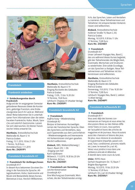 KVHS Kreisvolkshochschule Landkreis Northeim Programmheft Herbst/Winter 2019/2020