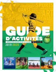Guide d'activités 2019-2020 du Service des loisirs et de la culture de la Ville d'Alma