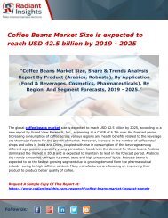 Coffee Beans Market Size is expected to reach USD 42.5 billion by 2019 - 2025 