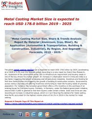 Metal Casting Market Size is expected to reach USD 178.0 billion 2019 - 2025 