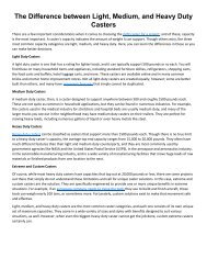 The Difference between Light Medium and Heavy Duty Casters
