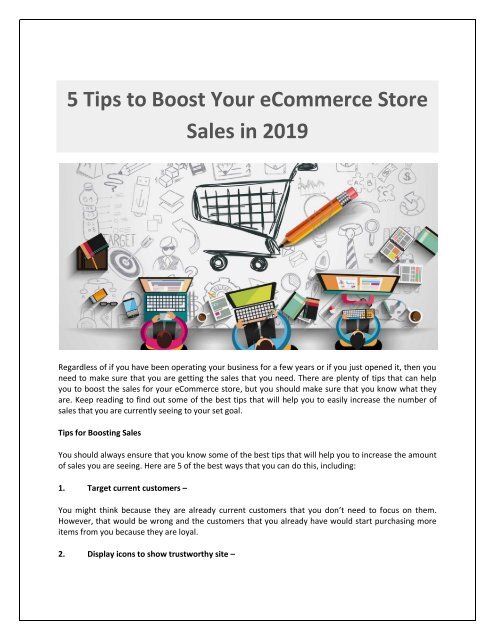 5 Tips to Boost Your eCommerce Store Sales in 2019