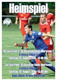 SV Lenzfried Heimspiel Ausgabe 1 Saison 2019-2020
