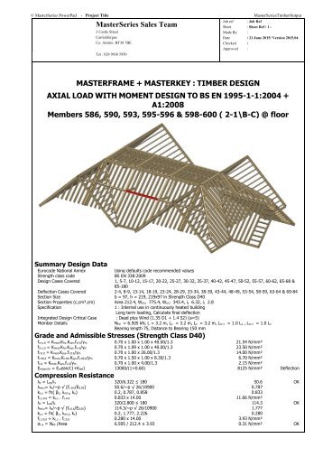 MasterSeries Timber Design Sample Output