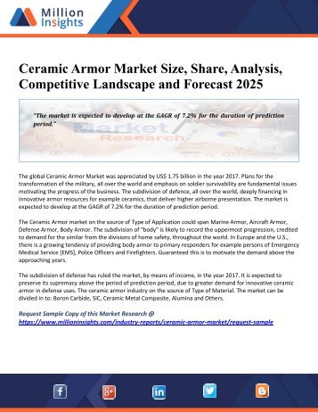 Ceramic Armor Market Size, Share, Analysis, Competitive Landscape and Forecast 2025