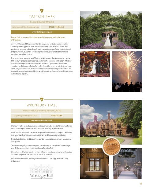 Cheshire East Weddings Brochure 2019