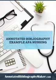 Annotated Bibliography Example Apa Nursing