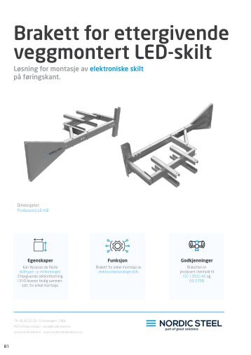 Brakett for ettergivende veggmontert LED-skilt
