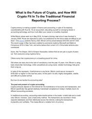 What is the Future of Crypto, and How Will Crypto Fit In To the Traditional Financial Reporting Process?