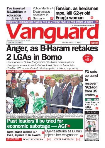 23082019 - Anger, as B-Haram retakes 2 LGAs in Borno