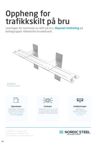 Oppheng for trafikkskilt på bru