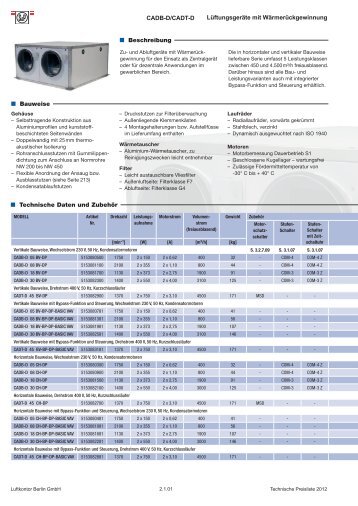 CADB-D / CADT-D - Luftkontor Berlin GmbH