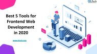Best 5 Tools for Frontend Web Development in 2020