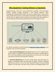 Why Equipment Tracking Software is Important-AssetInfinity