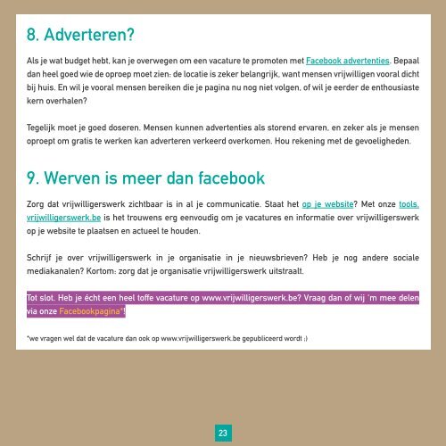 Toolbox Vrijwilligers Werven met Facebook