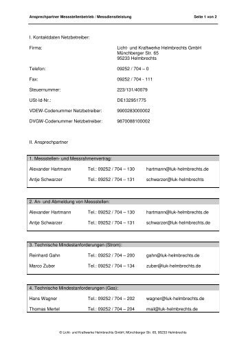 Licht- und Kraftwerke Helmbrechts GmbH Münchberger Str. 65 ...